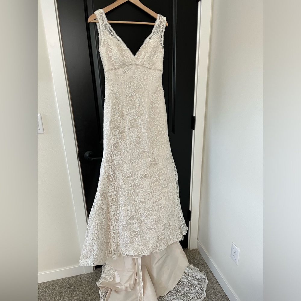 David’s Bridal Wedding Dress, Size 4. With Veil.